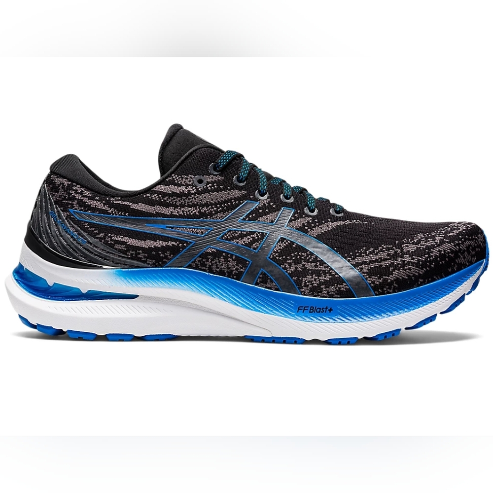 Gel-Kayano 29 Asics Black and Blue Running  Shoes _ For Men